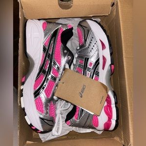 Asics Pink and Silver Sneakers